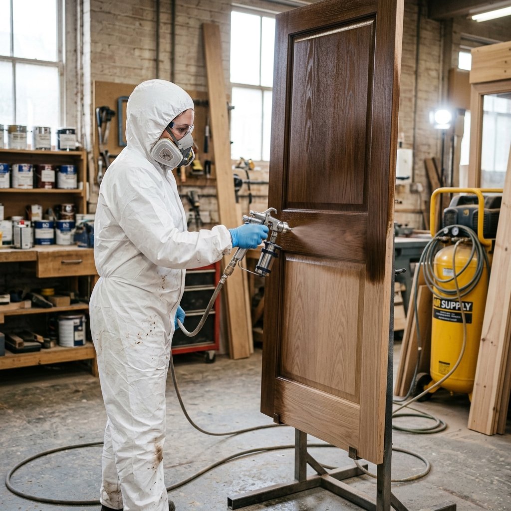 دهان أبواب بالرش الاحترافي بالرياض